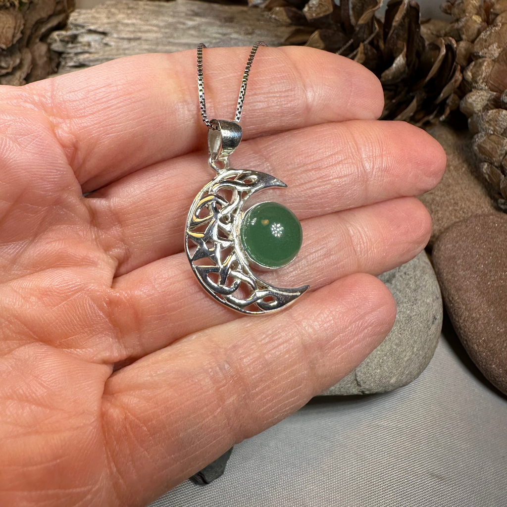 Midnight Celtic Moon Necklace