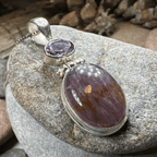 Celtic Amethyst Dusk Necklace - 18 / Square Stone