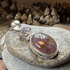 Celtic Amethyst Dusk Necklace - 18 / Square Stone