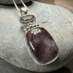 Celtic Amethyst Dusk Necklace - 18 / Square Stone
