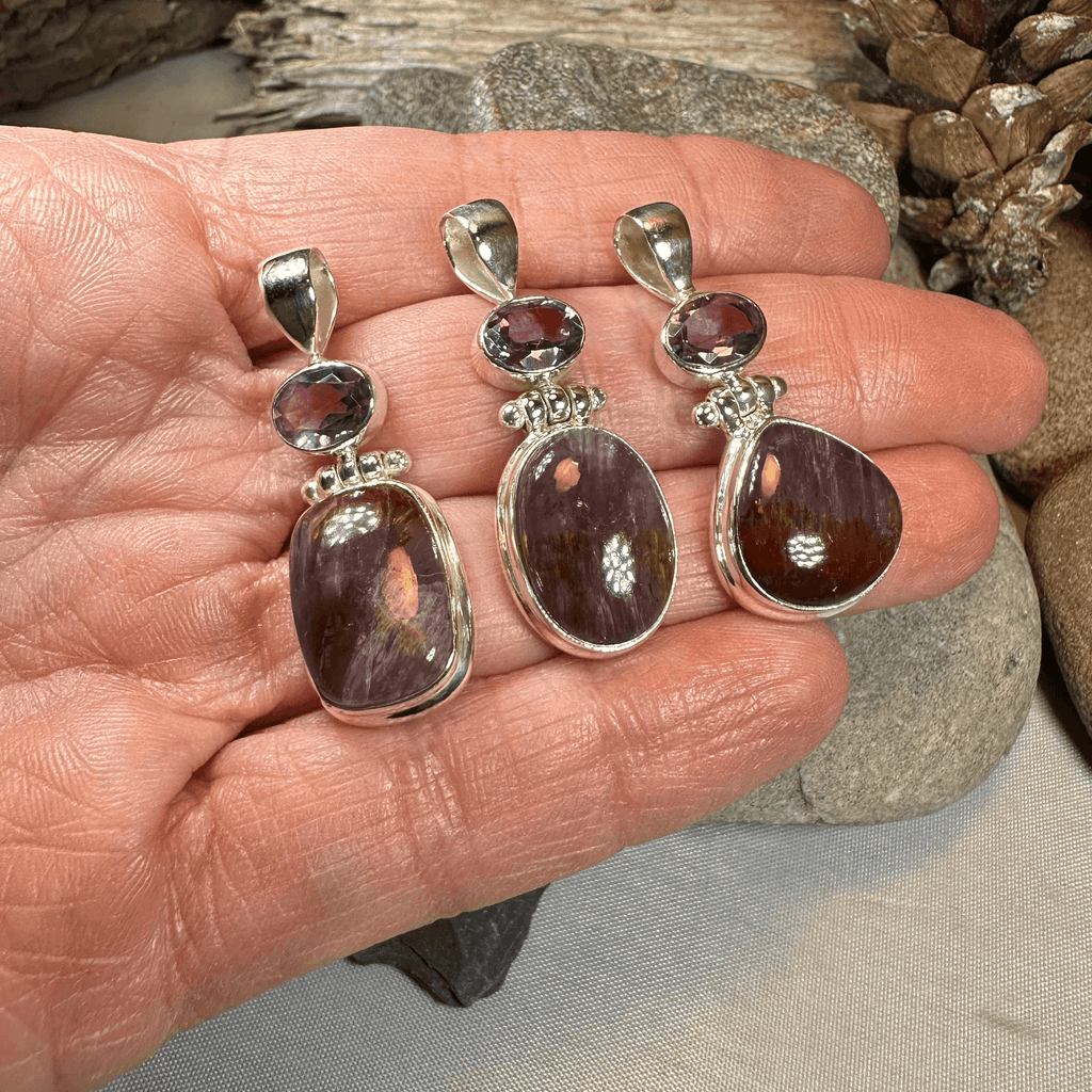 Celtic Amethyst Dusk Necklace - 18 / Square Stone