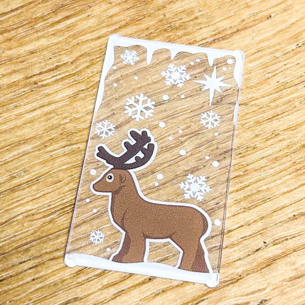 Christmas Reindeer Winter Village 4x6 Glass Window made with LEGO part - B3 Customs - 