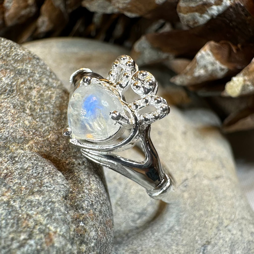 Cherish Moonstone Claddagh Ring