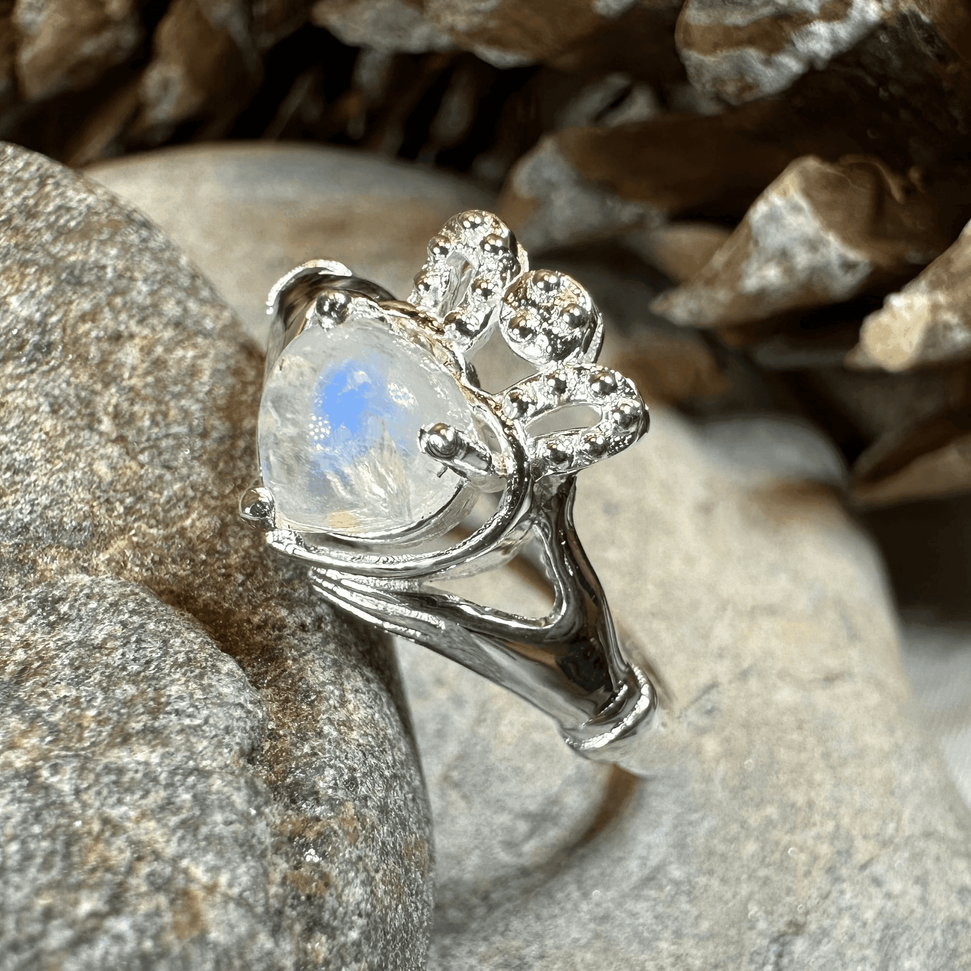 Cherish Moonstone Claddagh Ring - 4