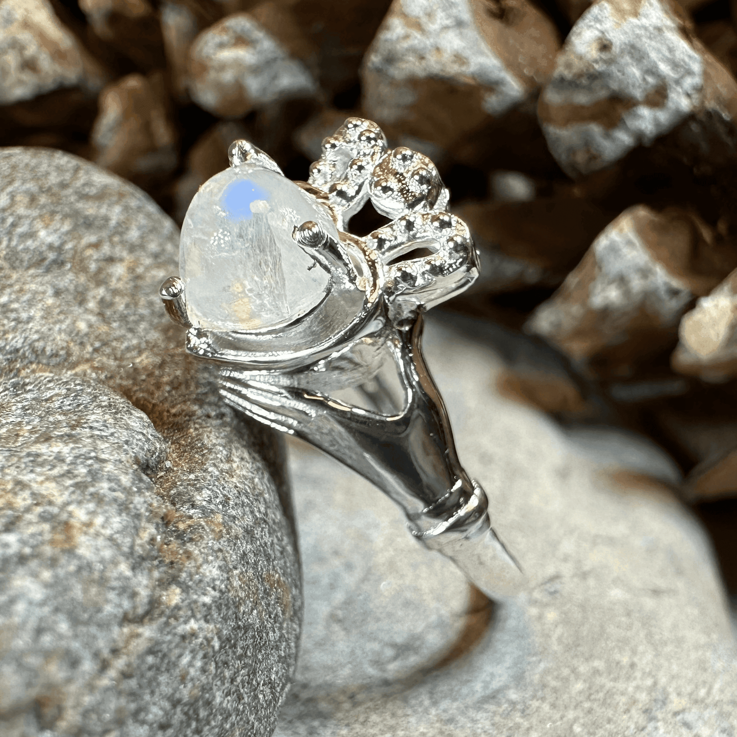 Cherish Moonstone Claddagh Ring - 4