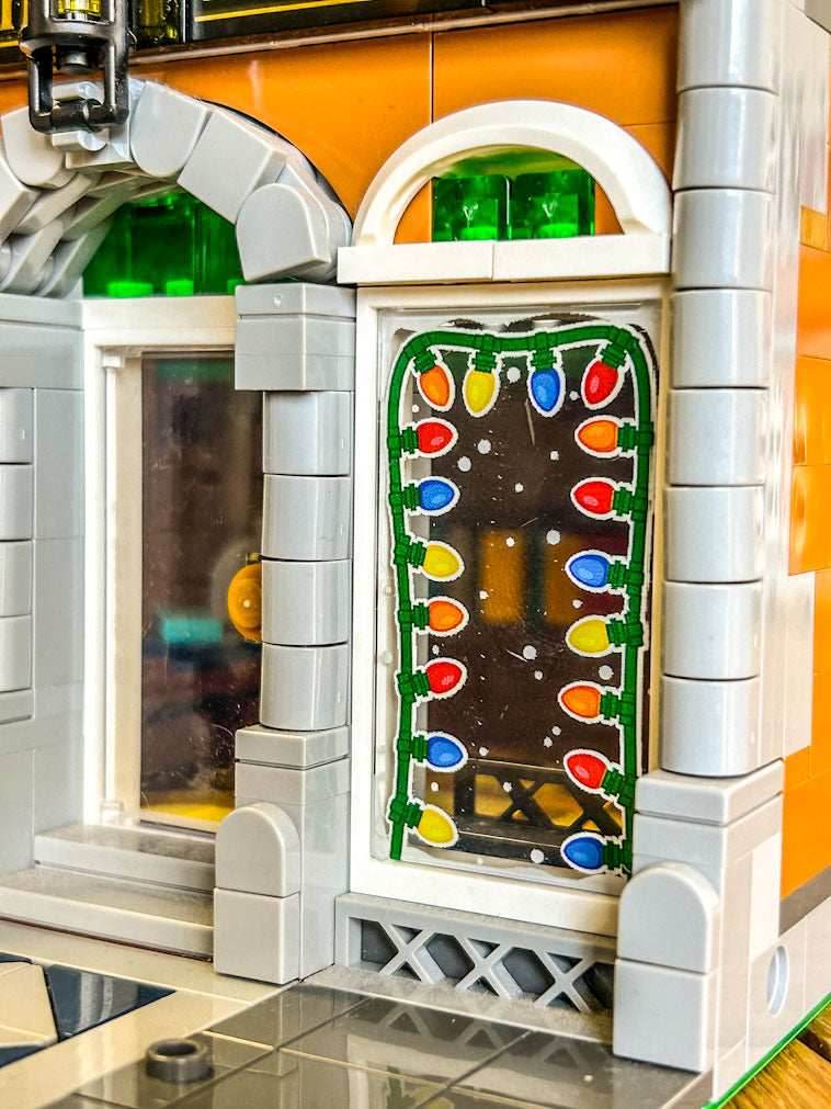 Christmas Lights 4x6 Glass Window made with LEGO part - B3 Customs - 