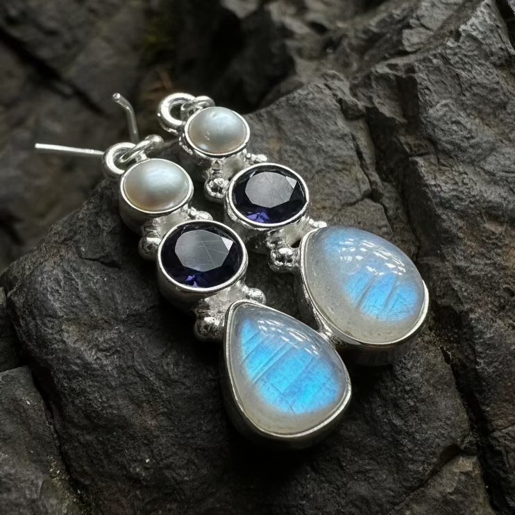 Ava Moonstone Earrings
