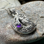 Owl Crescent Moon Necklace