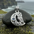 Owl Crescent Moon Necklace