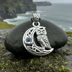 Owl Crescent Moon Necklace