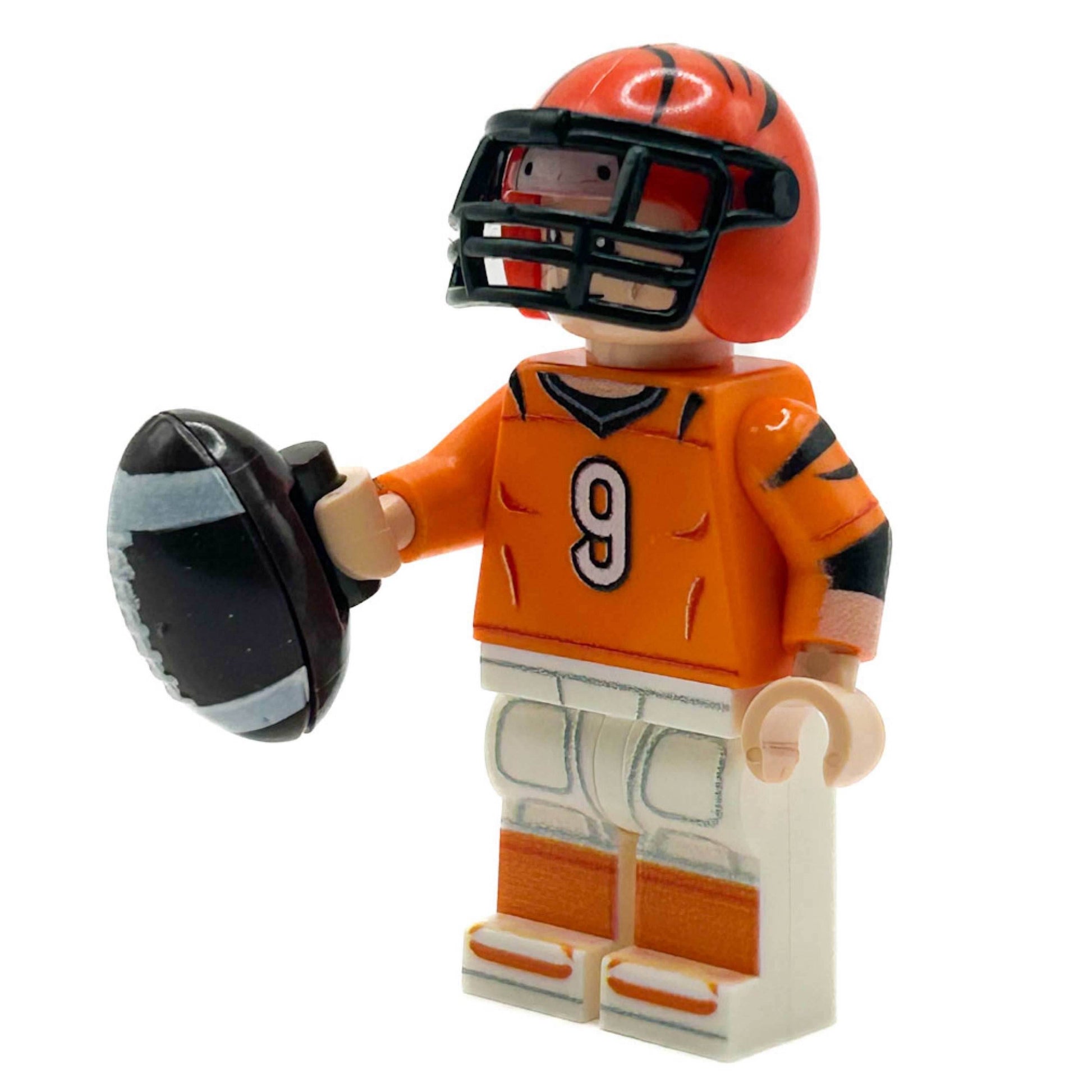 #9 QB Bengals Football Player Minifig - B3 Customs - 