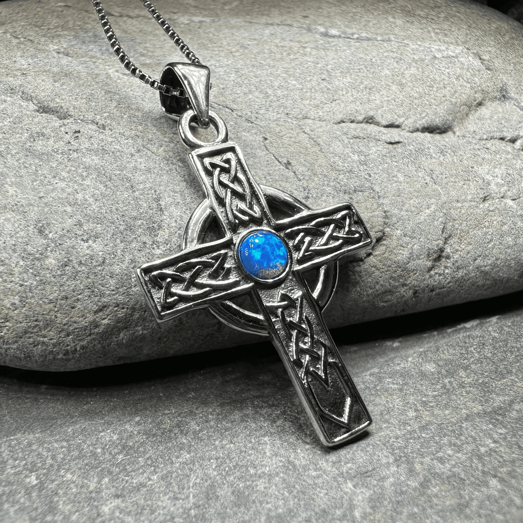 Rhys Opal Celtic Cross Necklace - 18