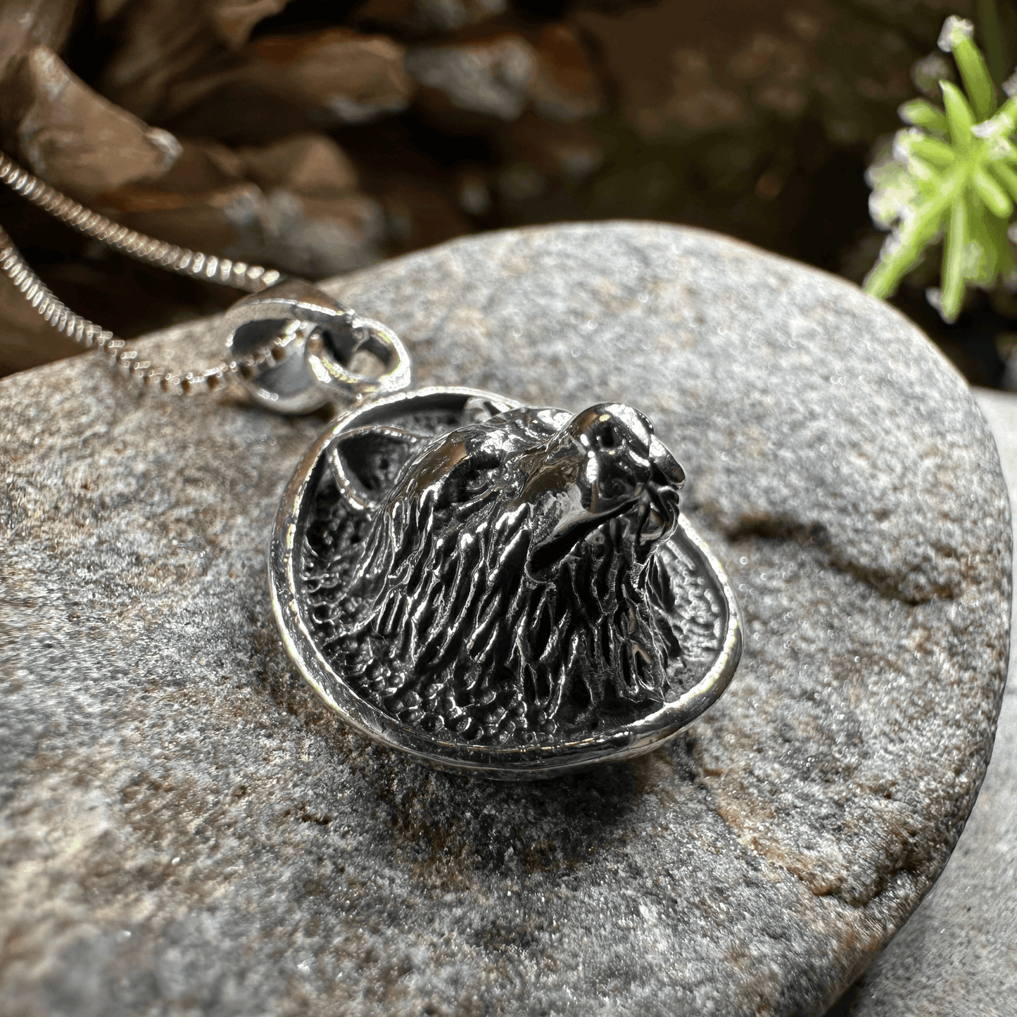 3-D Wolf Necklace - 