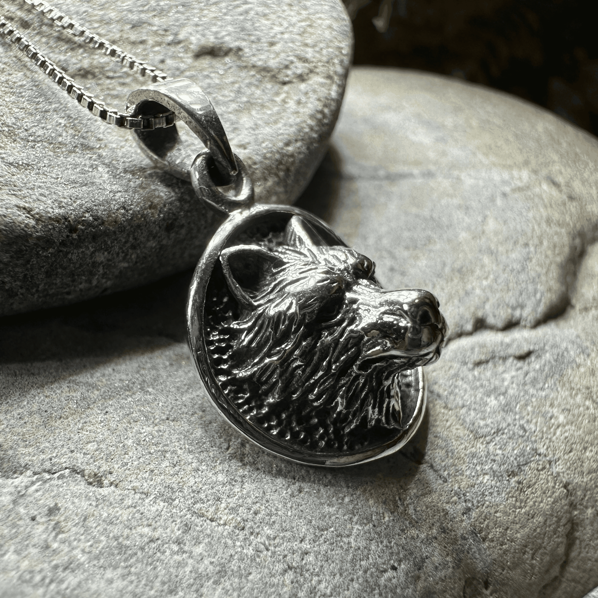 3-D Wolf Necklace - 