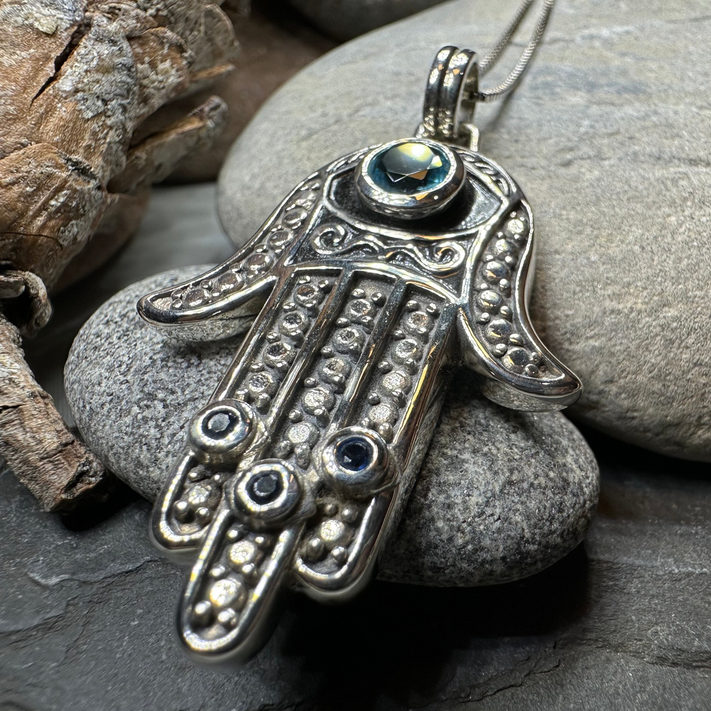 Blue Dream Hamsa Hand Necklace