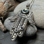 Blue Dream Hamsa Hand Necklace