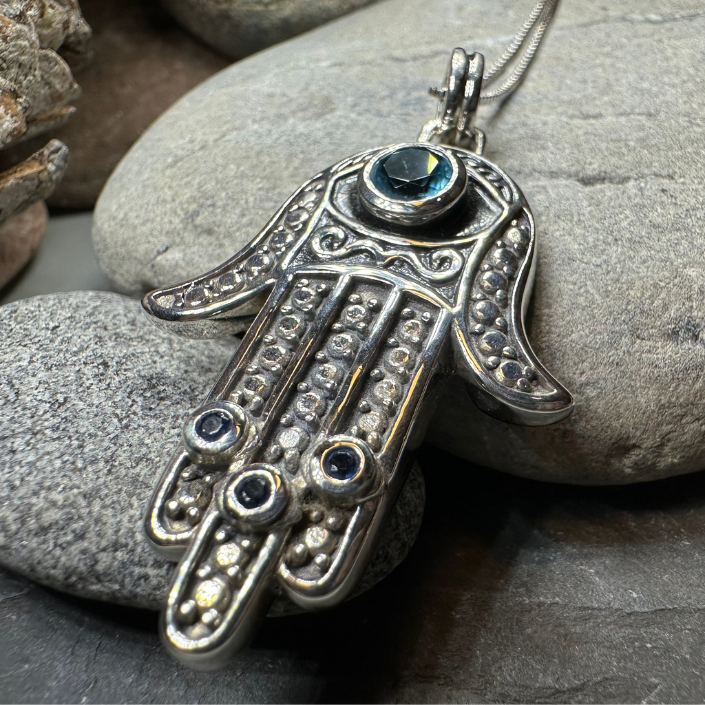 Blue Dream Hamsa Hand Necklace