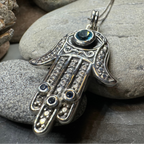 Blue Dream Hamsa Hand Necklace