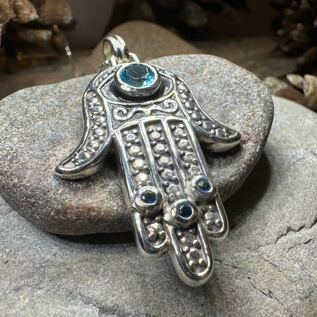 Blue Dream Hamsa Hand Necklace