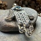 Blue Dream Hamsa Hand Necklace