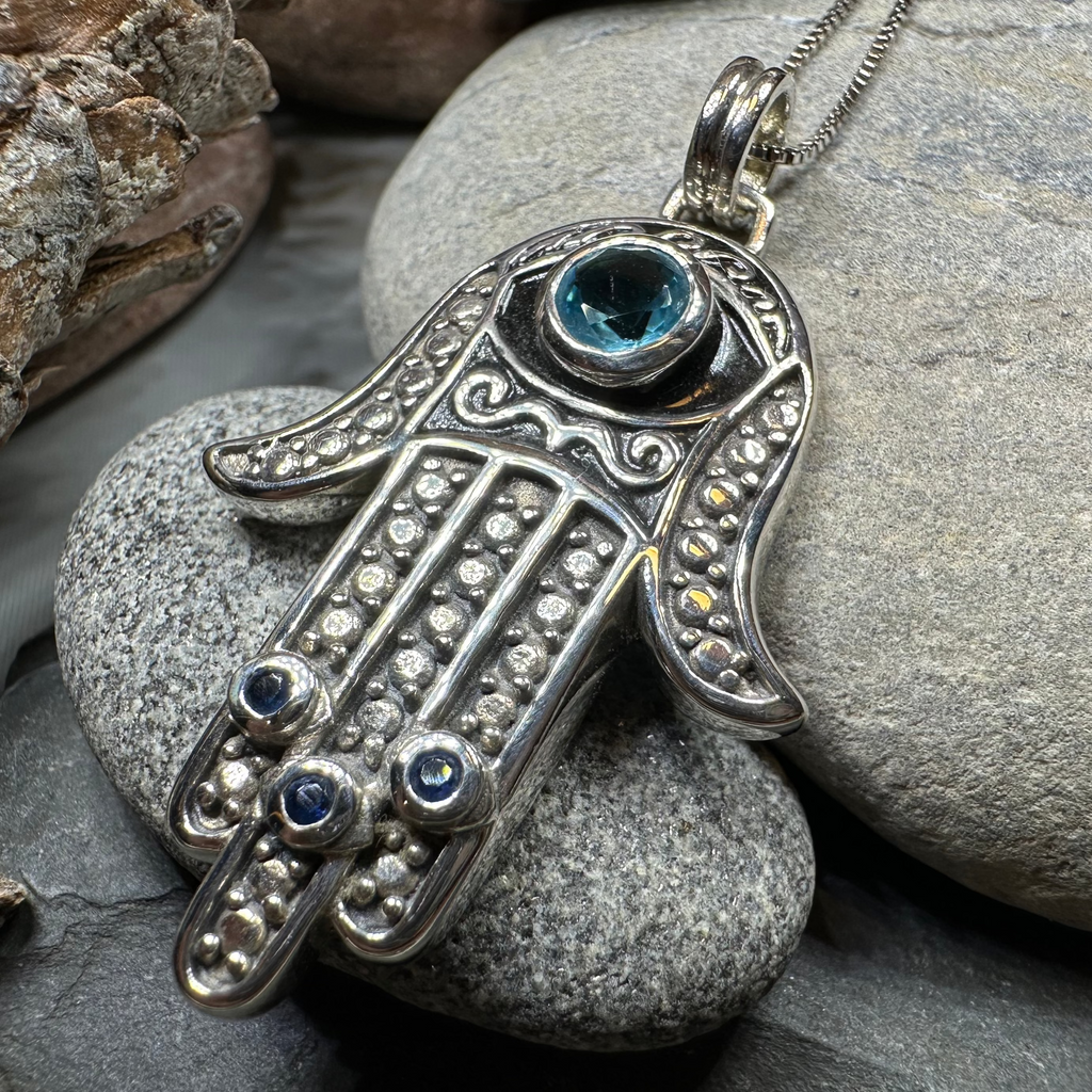 Blue Dream Hamsa Hand Necklace