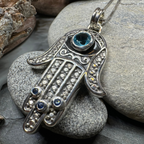 Blue Dream Hamsa Hand Necklace