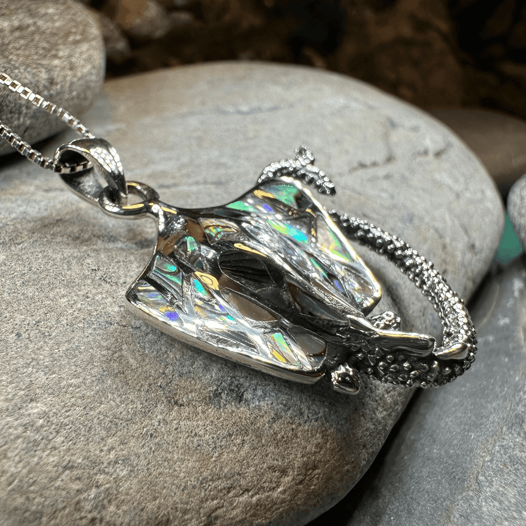 Abalone Manta Ray Necklace - 18 / Abalone