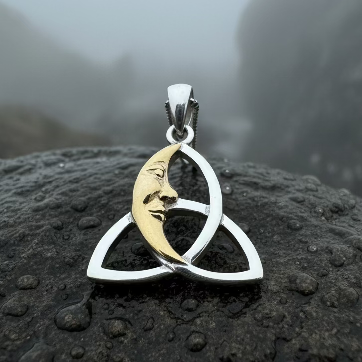 Celtic Trinity Knot Moon Necklace