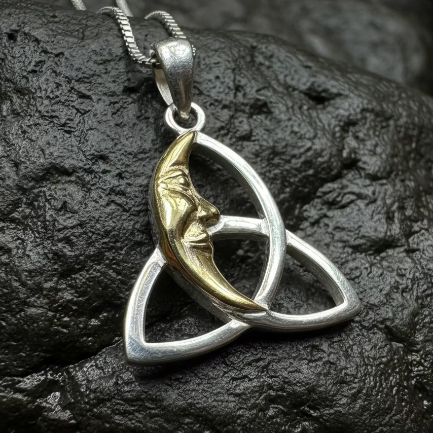 Celtic Trinity Knot Moon Necklace
