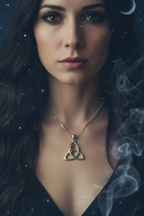 Celtic Trinity Knot Moon Necklace