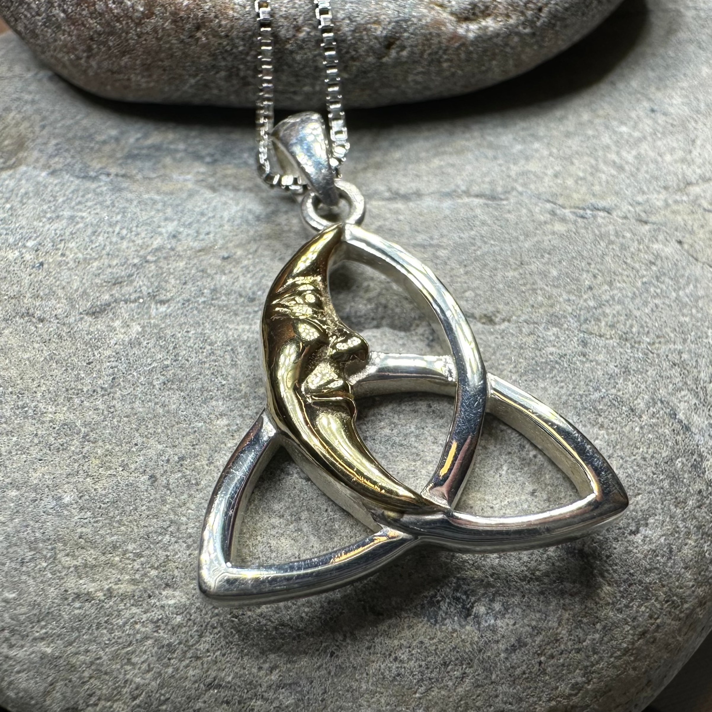 Celtic Trinity Knot Moon Necklace