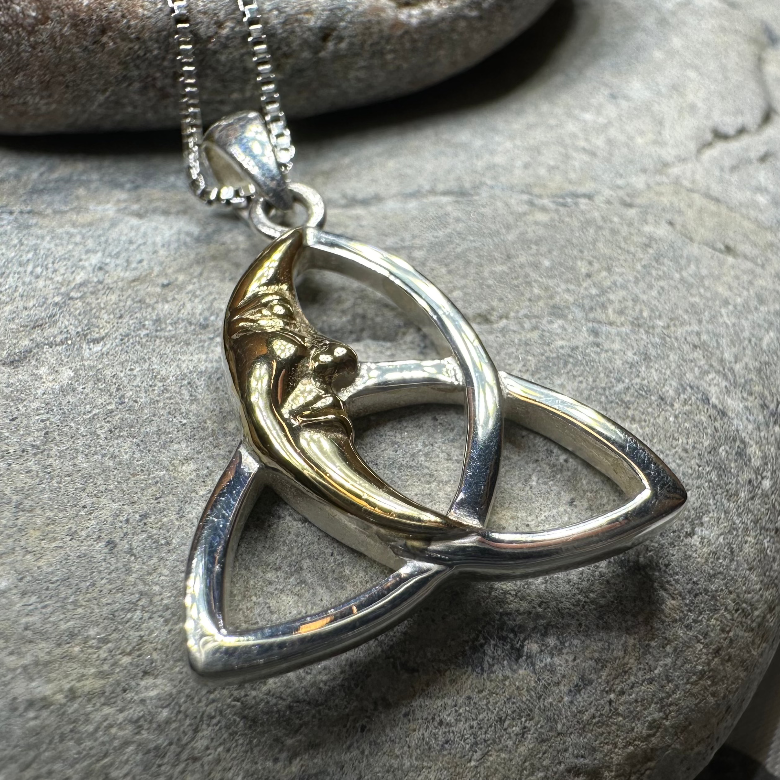 Celtic Trinity Knot Moon Necklace