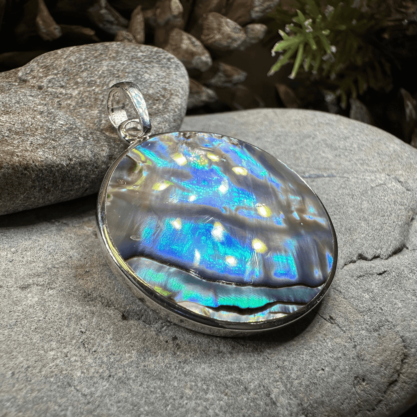 Abalone Koi Fish Necklace - abalone shell / 18