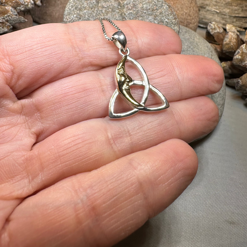 Celtic Trinity Knot Moon Necklace
