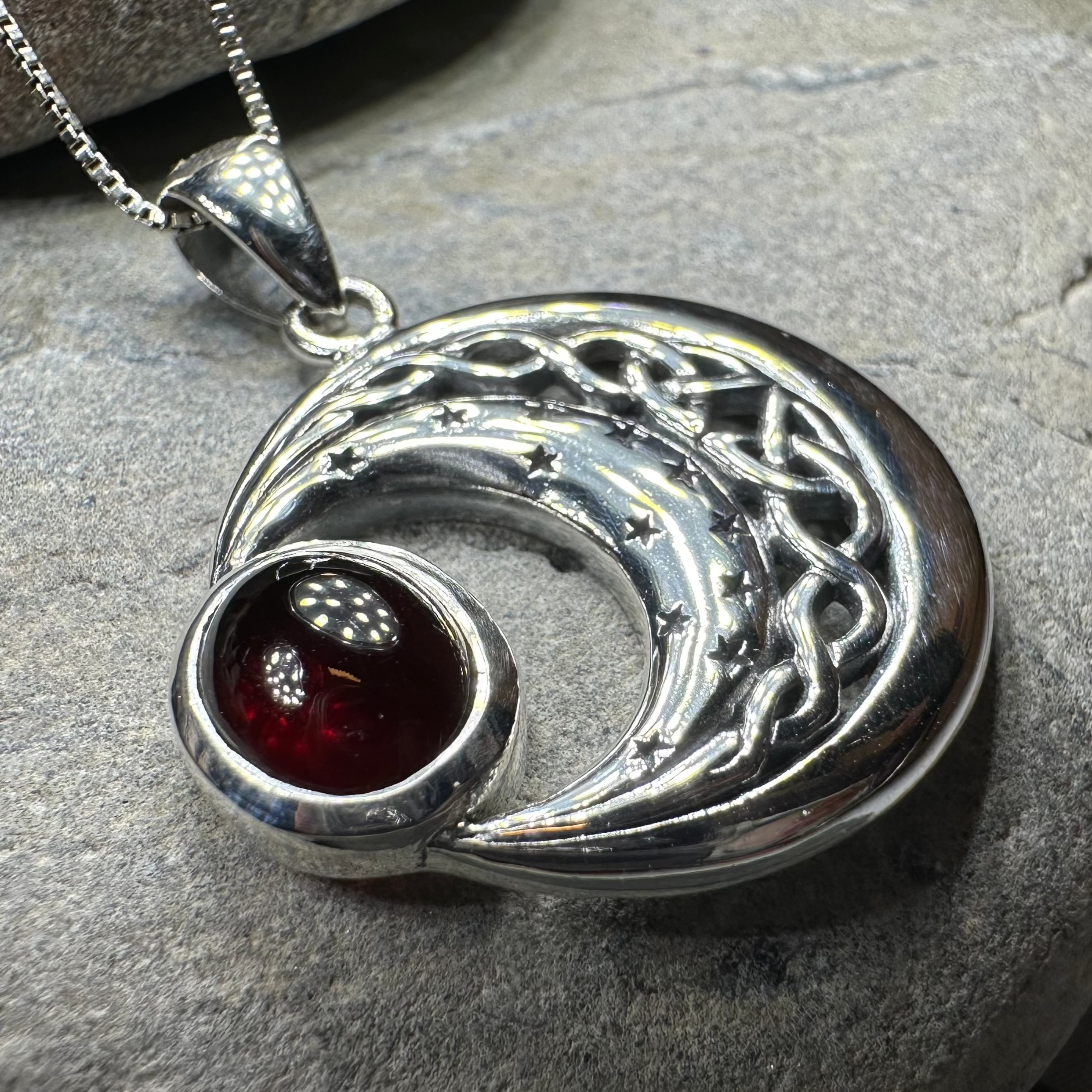 Dianthe Celtic Moon Necklace