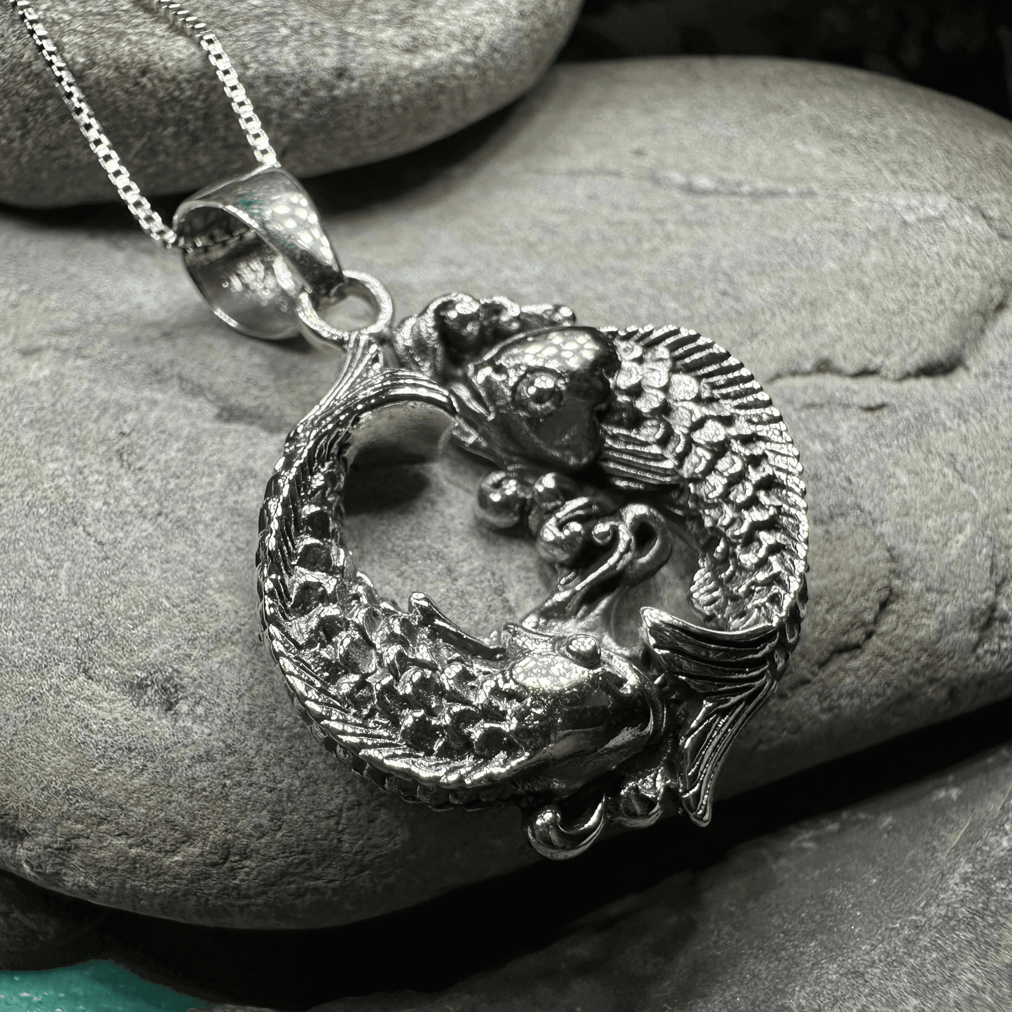 Yin Yang Koi Necklace - 18
