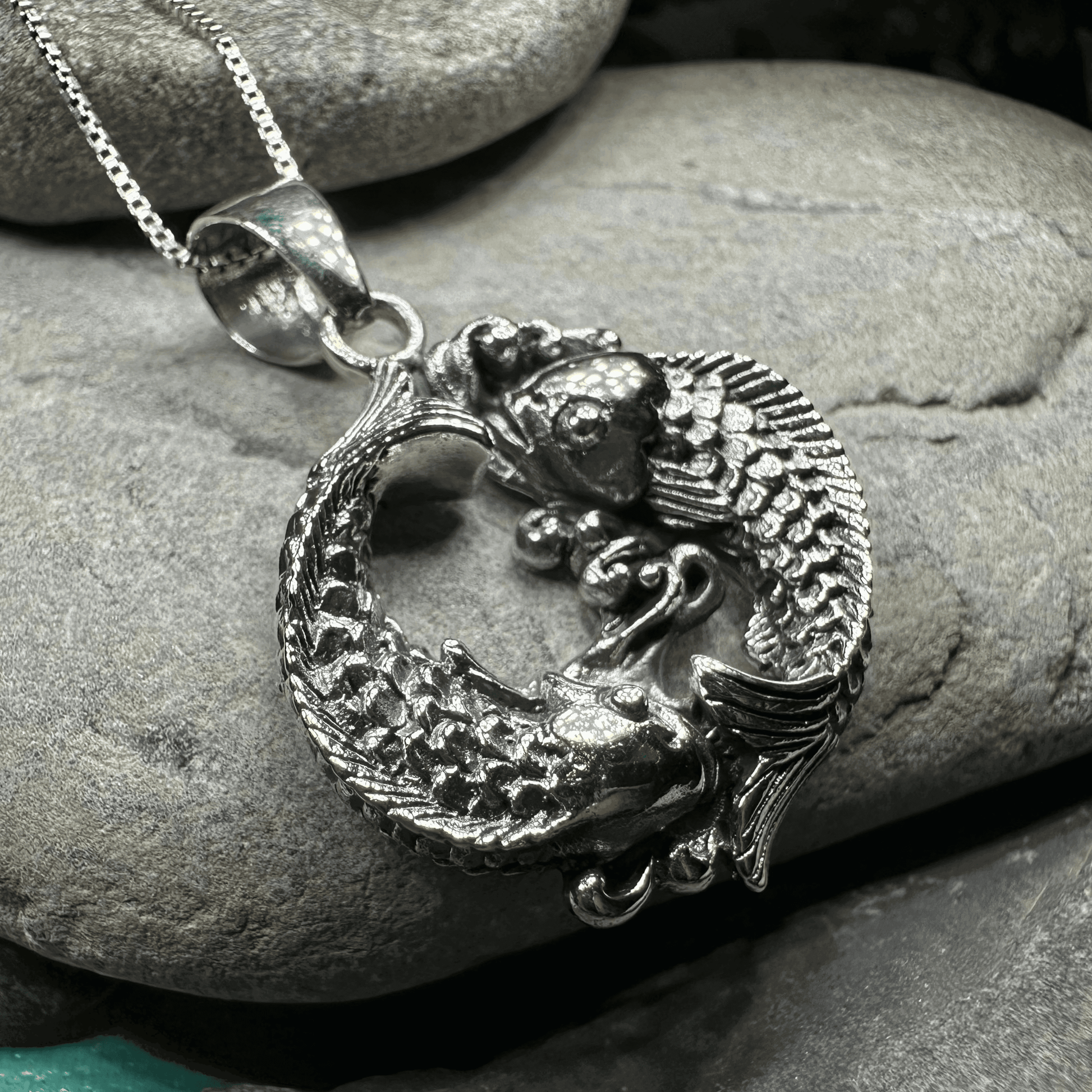 Yin Yang Koi Necklace - 18