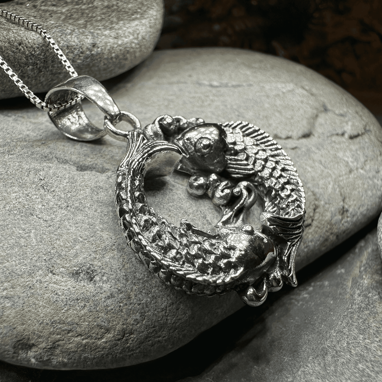 Yin Yang Koi Necklace - 18