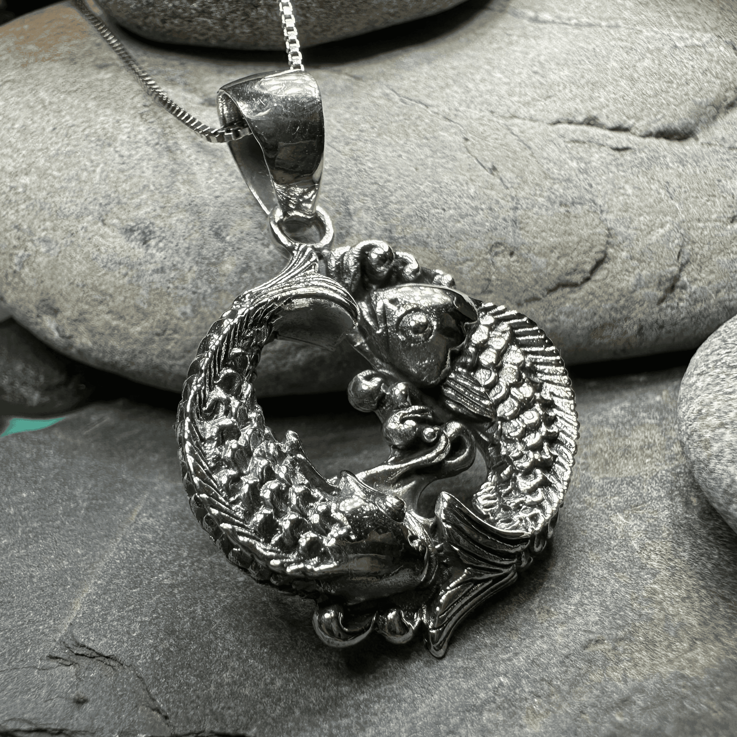 Yin Yang Koi Necklace - 18