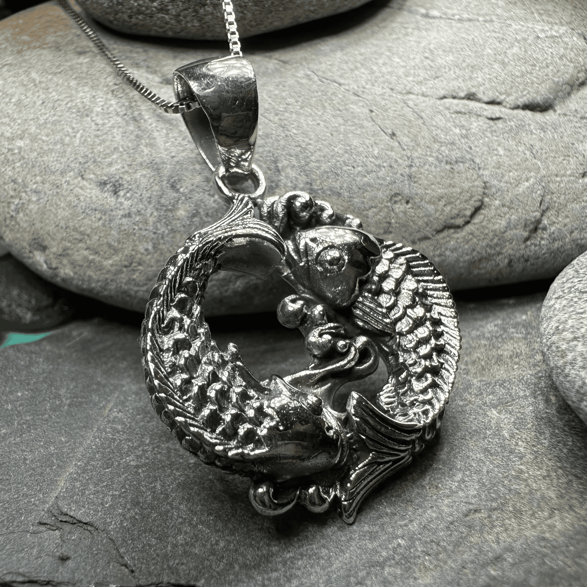 Yin Yang Koi Necklace - 18