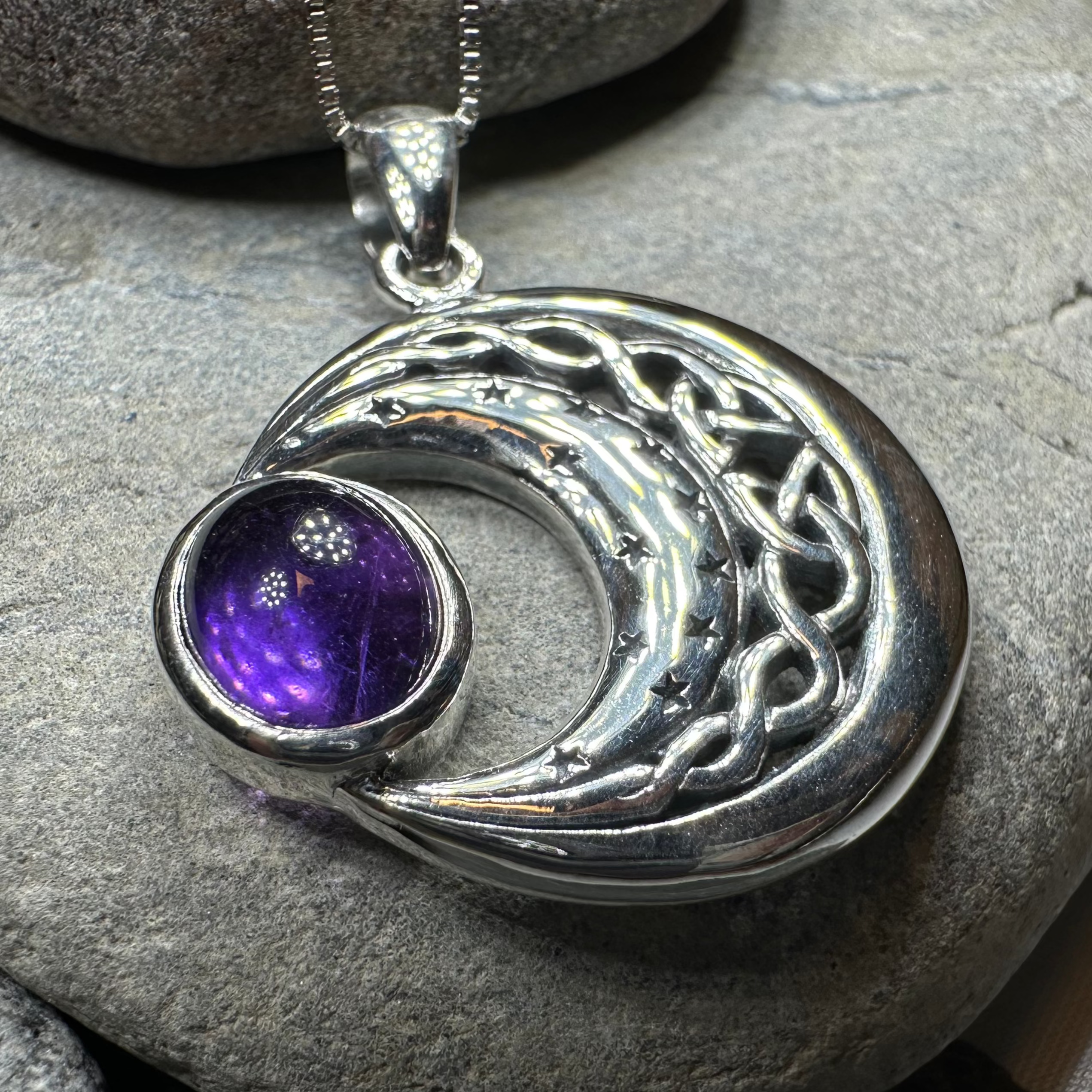 Dianthe Celtic Moon Necklace