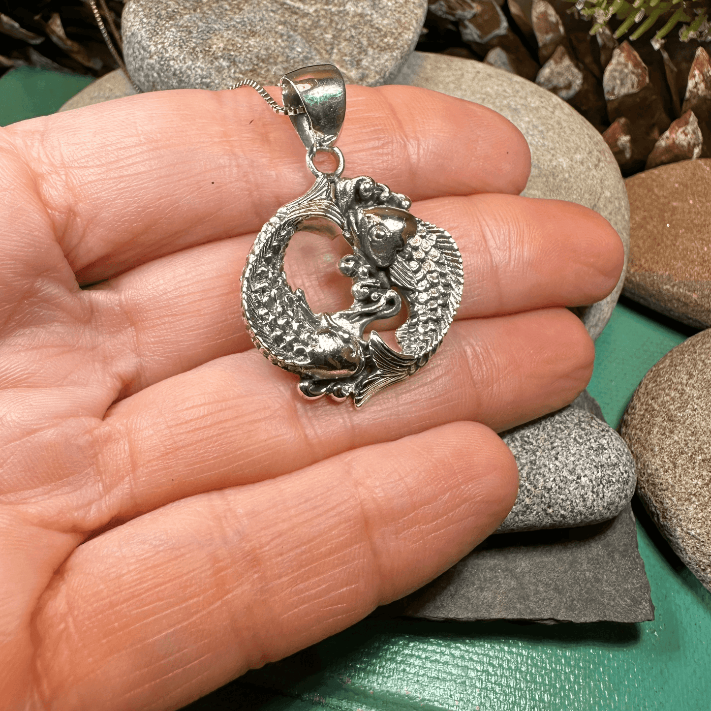 Yin Yang Koi Necklace - 18