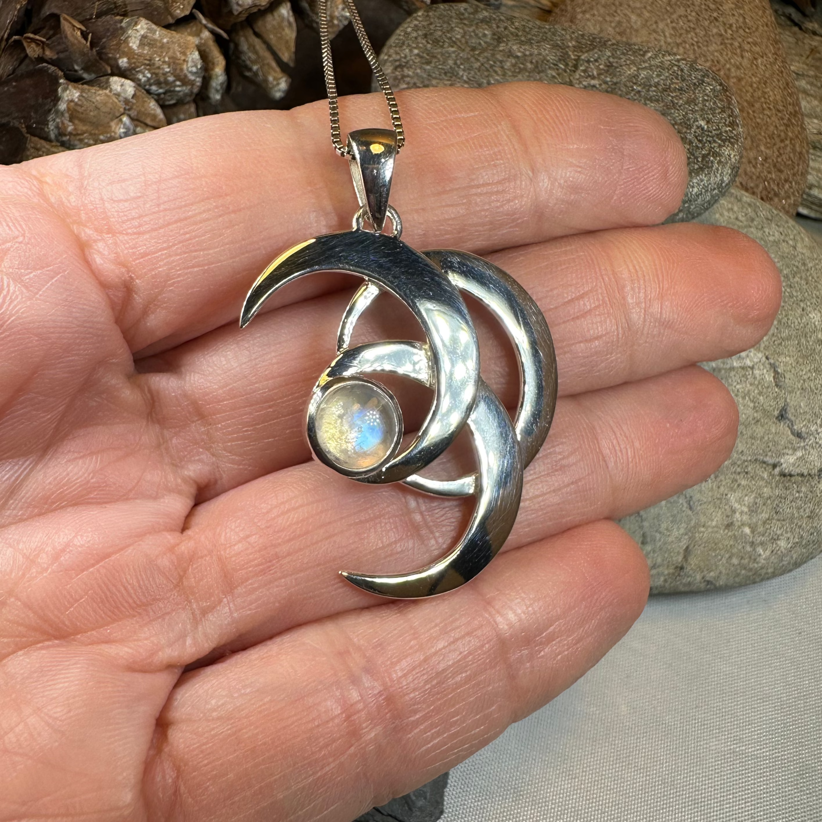 Moonshadow Triple Moon Necklace