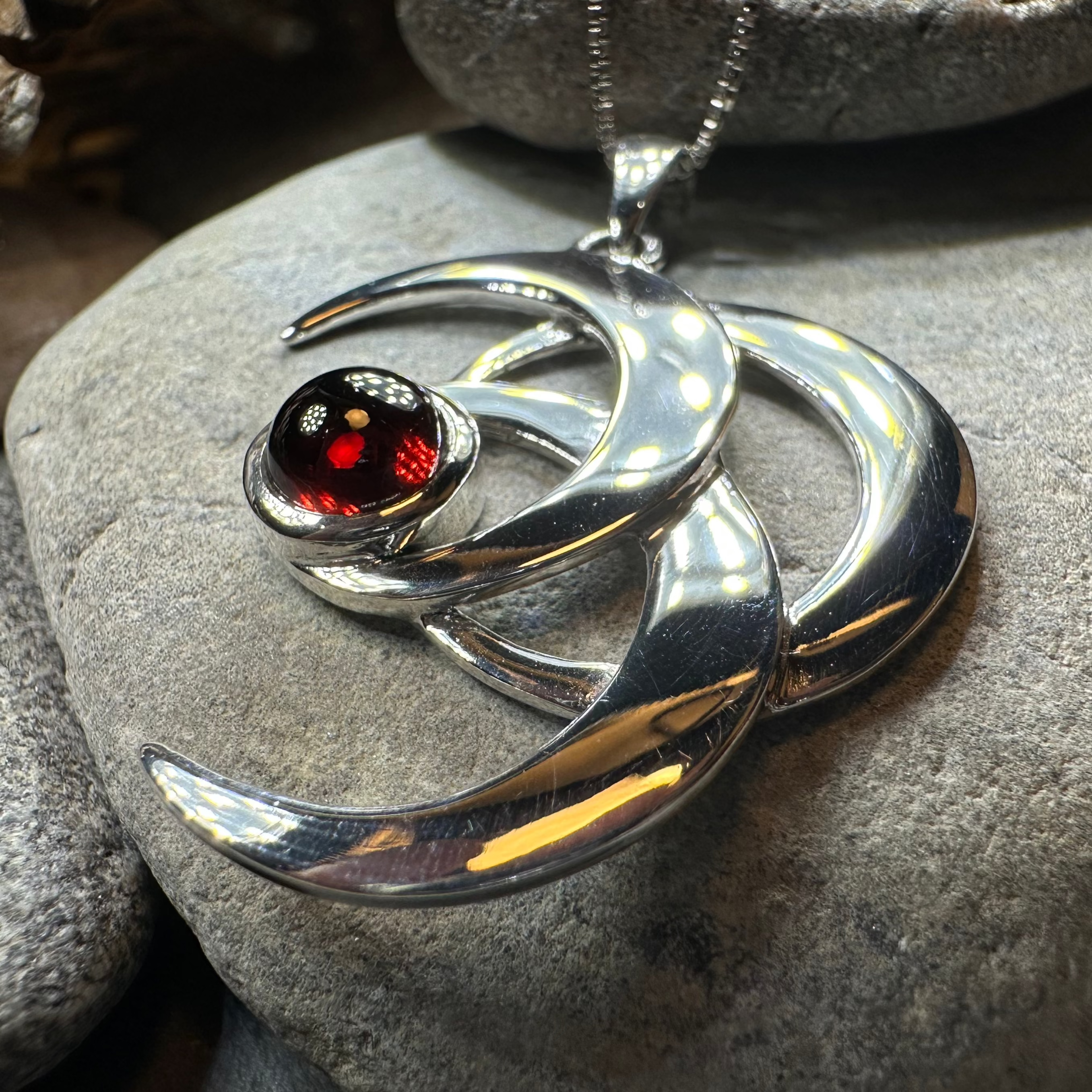 Moonshadow Triple Moon Necklace