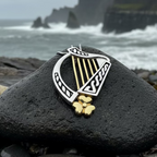 Golden Celtic Harp Necklace