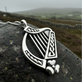 Oisin Shamrock Harp Necklace