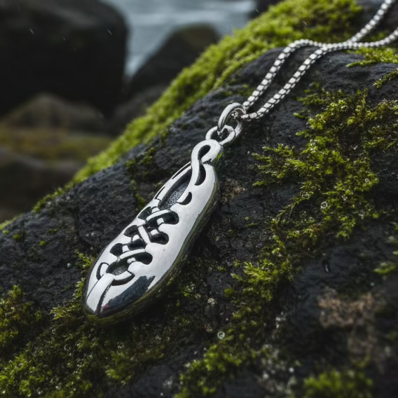 Irish Dance Shoe Silver Necklace