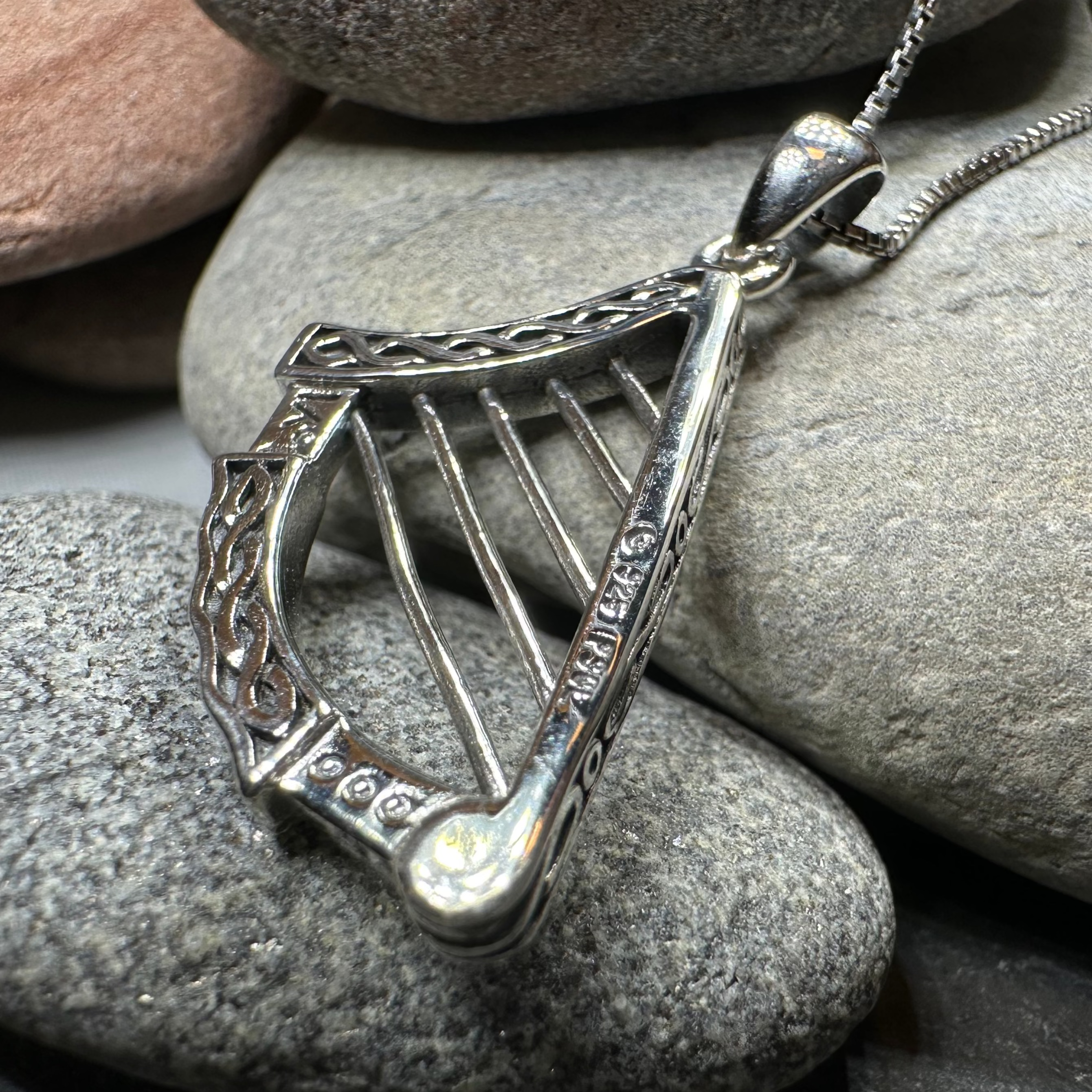 Torlogh Celtic Harp Necklace
