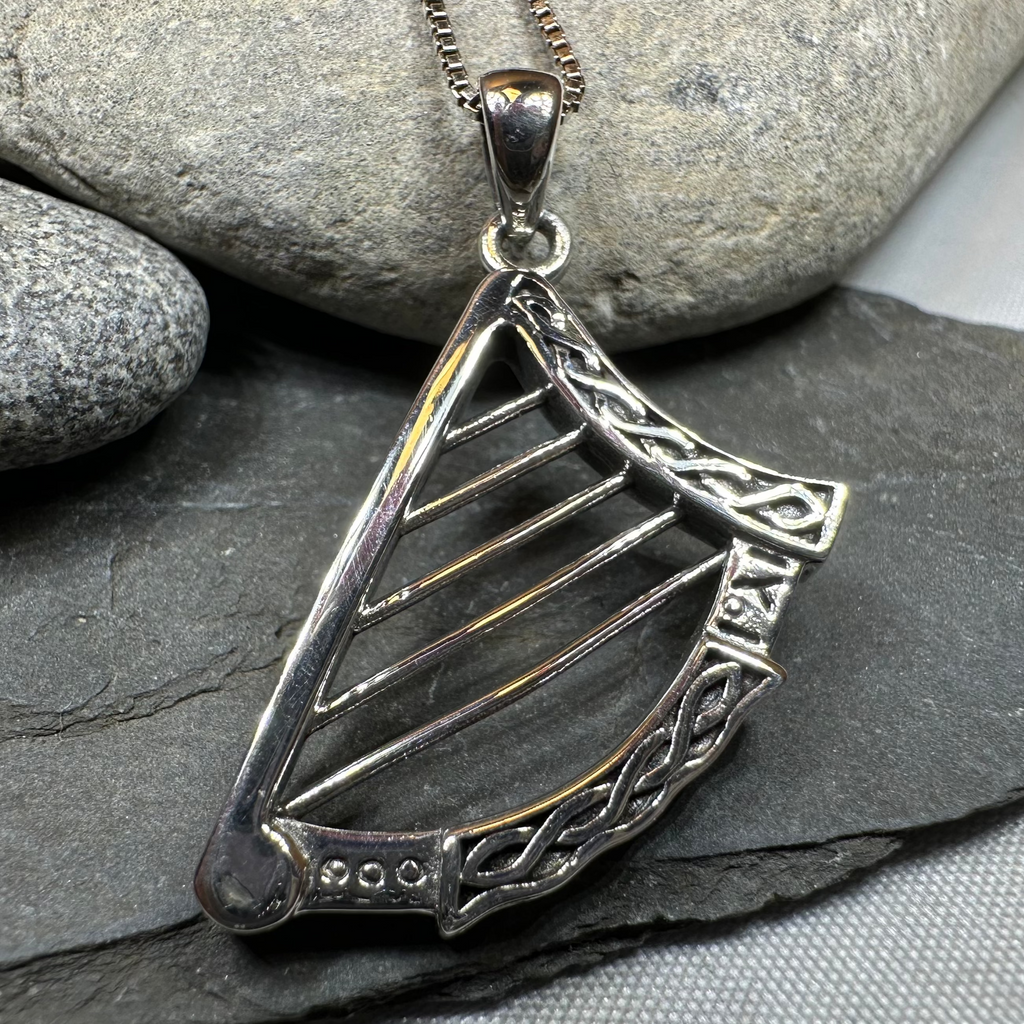 Torlogh Celtic Harp Necklace