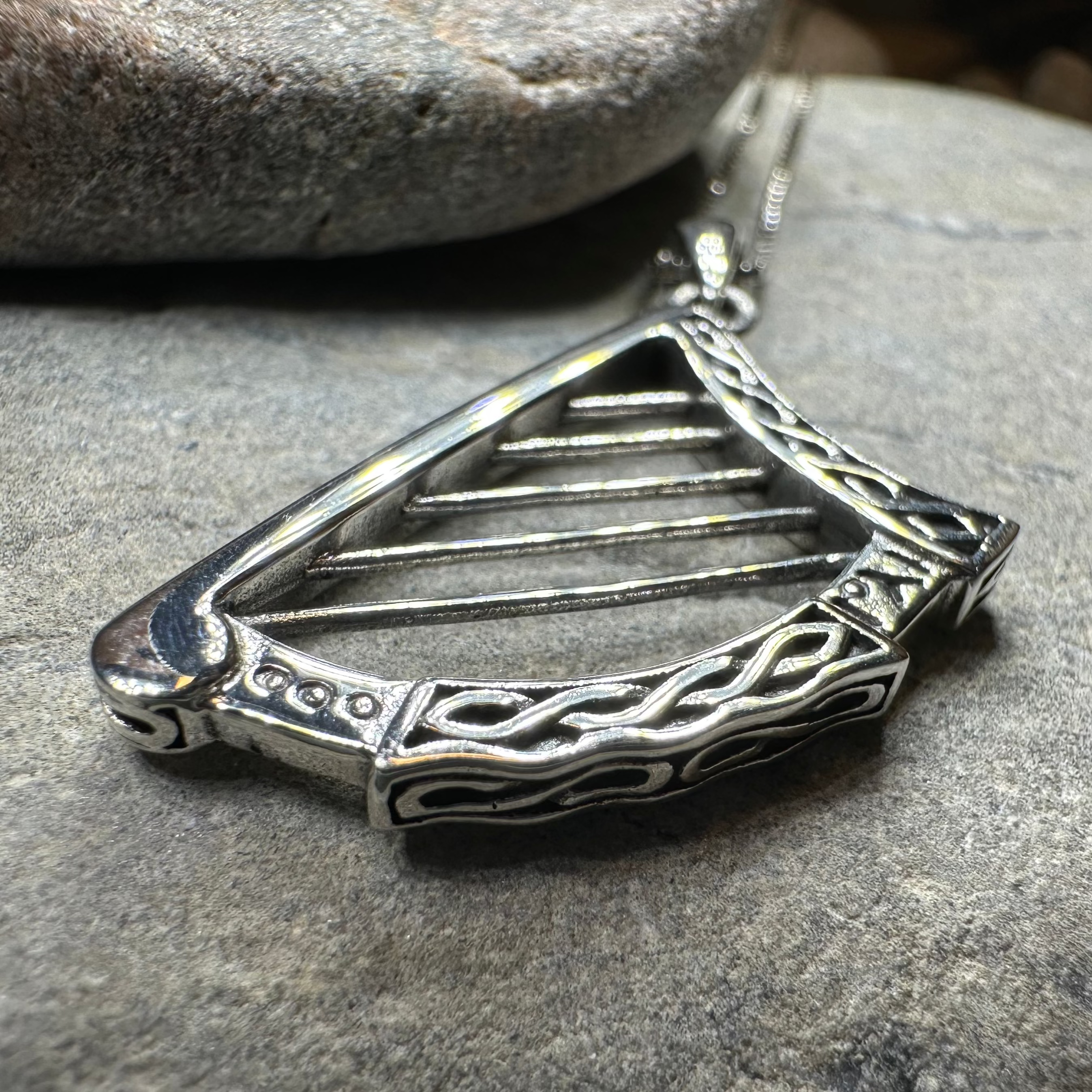 Torlogh Celtic Harp Necklace